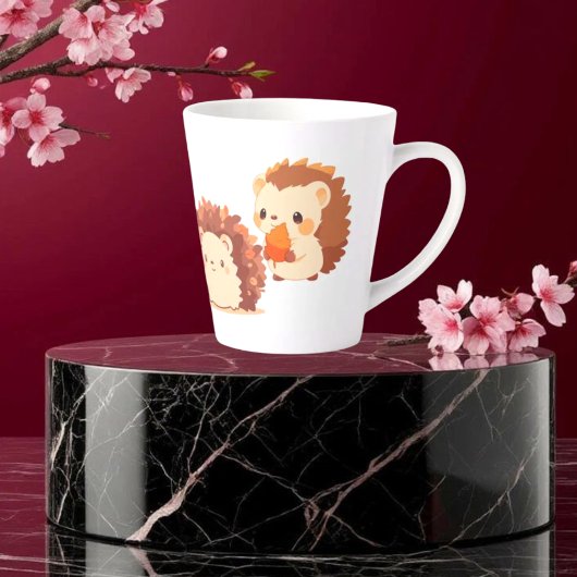 Tasse Latte Hérisson d'automne mignon - Kawaii animaux de forê