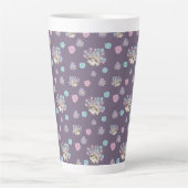 Tasse Latte hérisson et fleurs motif (Devant)