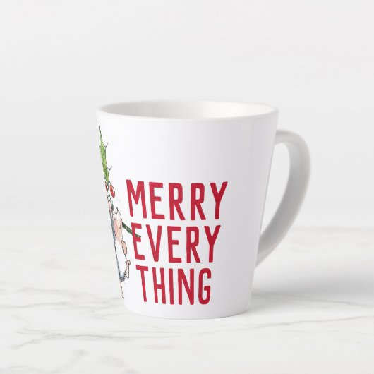 Tasse Latte Hérisson géant Joyeux Noël (Angle droit)