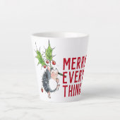 Tasse Latte Hérisson géant Joyeux Noël (Devant)