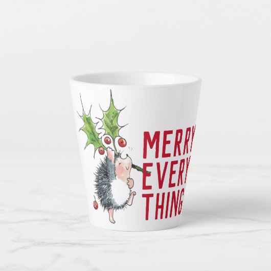 Tasse Latte Hérisson géant Joyeux Noël (Devant)