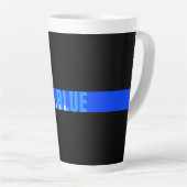 Tasse Latte Héros Dans La Police Bleue Ligne Bleue Mince Nom M (Angle droit)