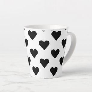 Tasse Latte Herz ♥ Coeur ♥ Herzen ♥ Coeurs noir blanc