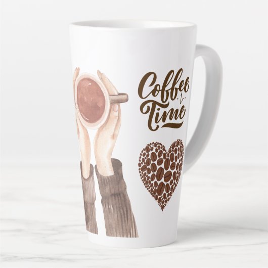 Tasse Latte Heure du café (Angle droit)
