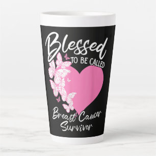 Tasse Latte Heureuse d'être appelée survivante du cancer du se