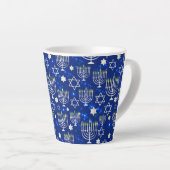 Tasse Latte Heureuse Hanoukka Modern Star De David Menorah (Angle droit)