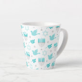 Tasse Latte Heureuse Hanoukka Modern Star De David Menorah (Angle droit)