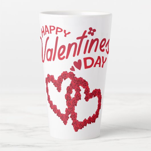 Tasse Latte Heureuse Sainte-Valentin   (Devant)
