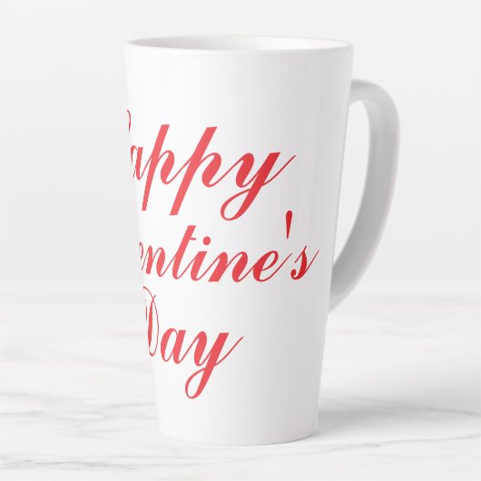 Tasse Latte Heureuse Sainte-Valentin (Angle droit)