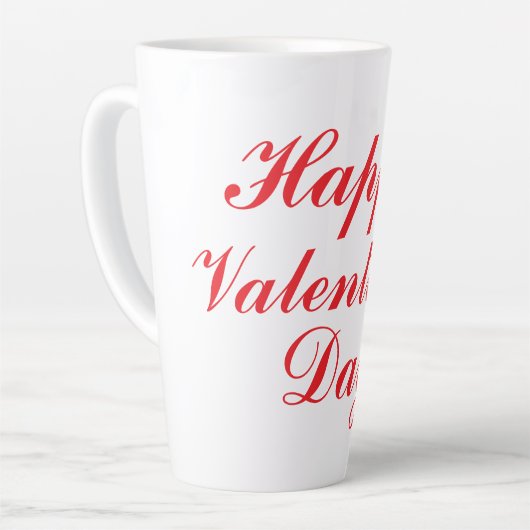 Tasse Latte Heureuse Sainte-Valentin (Angle gauche)