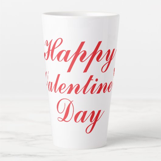 Tasse Latte Heureuse Sainte-Valentin (Devant)