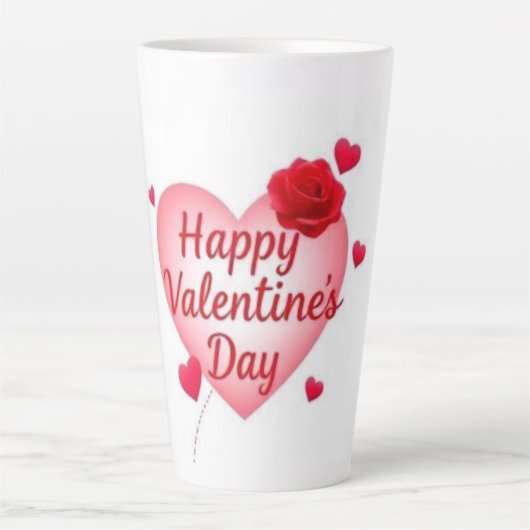 Tasse Latte Heureuse Sainte-Valentin (Devant)