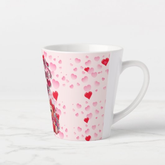 Tasse Latte Heureuse Sainte-Valentin Aimant Teddy Bear Couple (Droite)