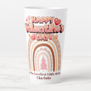 Tasse Latte Heureuse Sainte-Valentin soeur personnalisée Arc-e
