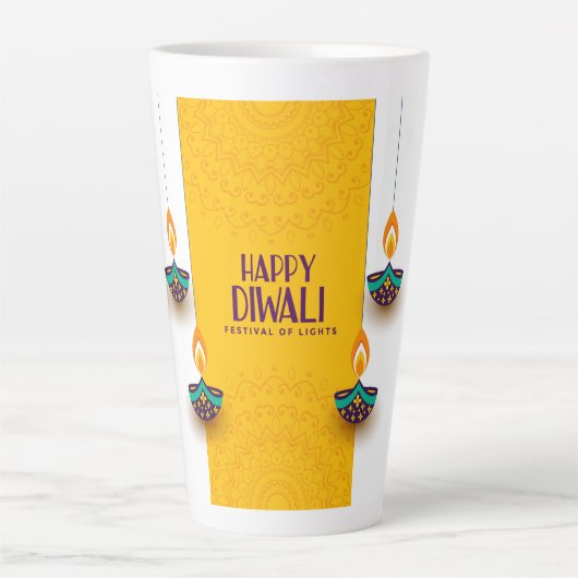Tasse Latte Heureux Diwali (Devant)