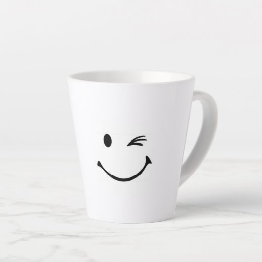 TASSE LATTE HEUREUX FENÊTRE DE VISAGE (Angle droit)