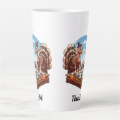 Tasse Latte Heureux, la Turquie joue aux échecs (Devant)