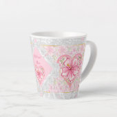 Tasse Latte Hibiscus & dentelle PINK (Angle droit)