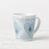 Tasse Latte Hibiscus & dentelle TURQUOISE (Angle droit)