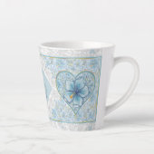 Tasse Latte Hibiscus & dentelle TURQUOISE (Droite)