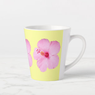 Tasse Latte Hibiscus rose Fleur tropicale