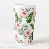 Tasse Latte Hibiscus rose tropical (Devant)