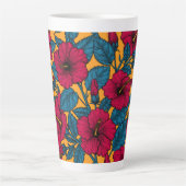 Tasse Latte hibiscus rouge sur muqueuse en latte orange (Devant)