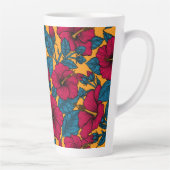 Tasse Latte hibiscus rouge sur muqueuse en latte orange (Droite)
