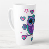 Tasse Latte Hibou avec coeurs (Angle gauche)