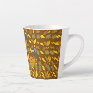 Tasse Latte Hibou et Citrouilles d'Automne