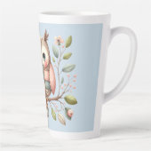 Tasse Latte Hibou Patchwork dans une Forêt Fantaisiste (Droite)