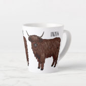 Tasse Latte Highland cow (Angle droit)