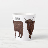 Tasse Latte Highland cow (Devant)
