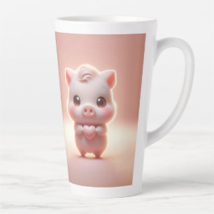 Tasse Latte Hilarié Saint Valentin Cochon 3D Regarder avant et