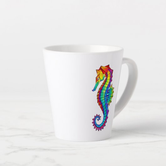 Tasse Latte Hippocampe polygonal arc-en-ciel (Angle droit)