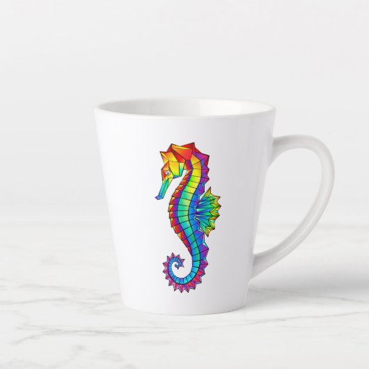 Tasse Latte Hippocampe polygonal arc-en-ciel (Droite)