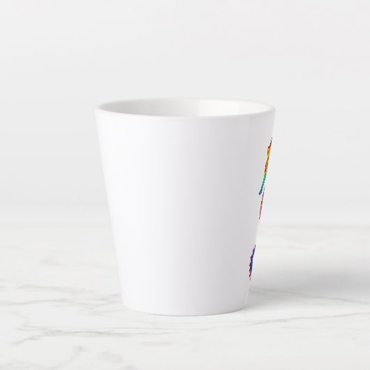 Tasse Latte Hippocampe polygonal arc-en-ciel (Devant)