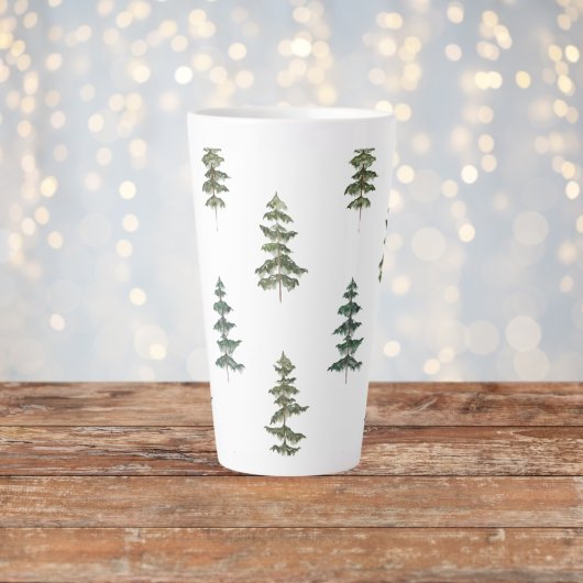 Tasse Latte Hiver branché | Motif d'arbre de Noël