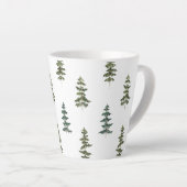 Tasse Latte Hiver branché | Motif d'arbre de Noël (Angle droit)