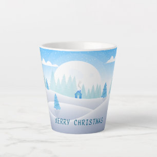 Tasse Latte Hiver Thème Joyeux Noël