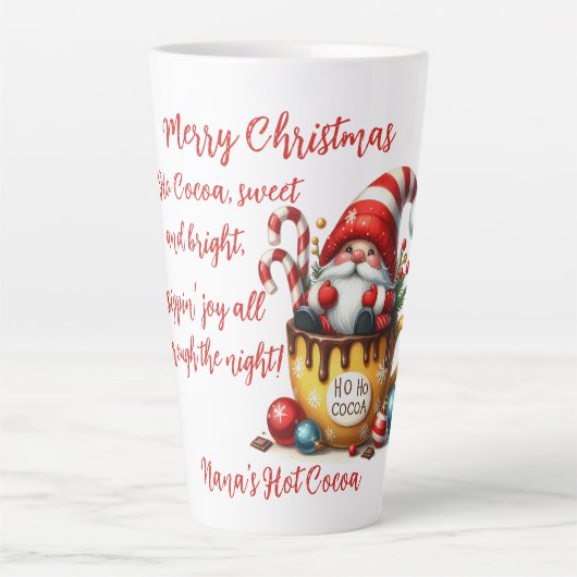 Tasse Latte Ho Ho Cocoa Père Noël (Devant)
