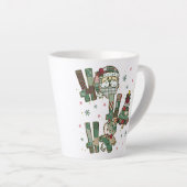 Tasse Latte Ho Ho Ho Christmas Festive Patchwork (Angle droit)