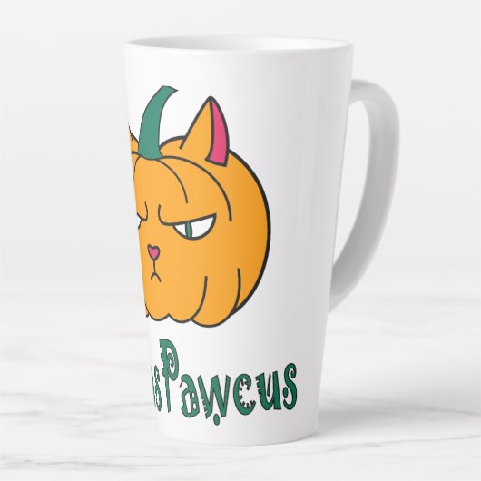 Tasse Latte Hocus pawcus Halloween citrouille ginger cat magie (Angle droit)