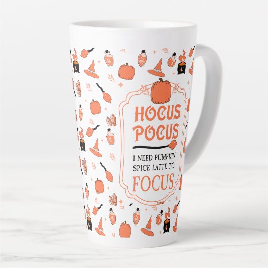 Tasse Latte Hocus Pocus Citrouille Épice Latte À Focus Automne (Angle droit)
