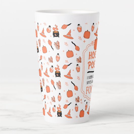 Tasse Latte Hocus Pocus Citrouille Épice Latte À Focus Automne (Devant)