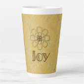 Tasse Latte Holiday Joy Monogrammed (Devant)