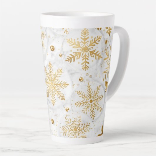 Tasse Latte Holiday latte cup in gold and white (Angle droit)