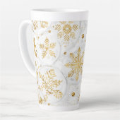 Tasse Latte Holiday latte cup in gold and white (Angle gauche)