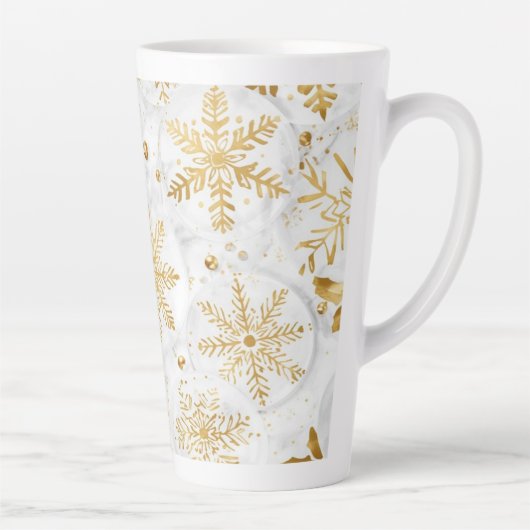 Tasse Latte Holiday latte cup in gold and white (Droite)