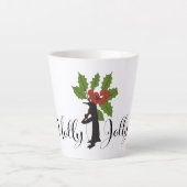 Tasse Latte Holly Jolly Cute Funny Christmas Penguin (Devant)